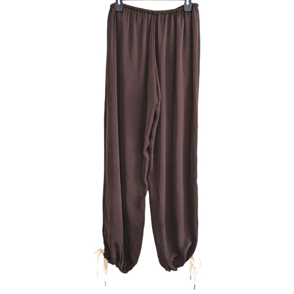 Rumored Sultry Cinch Harem Pants Drawstring Waist And Ankles Pinecone Brown S - Picture 3 of 13